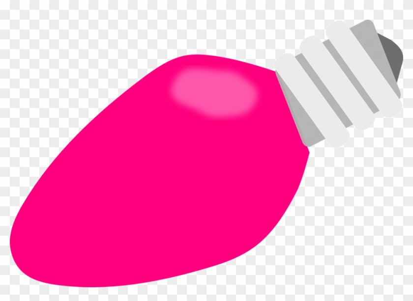 Christmas Lights Clip Art 12, - Pink Light Bulb Clip Art #306081