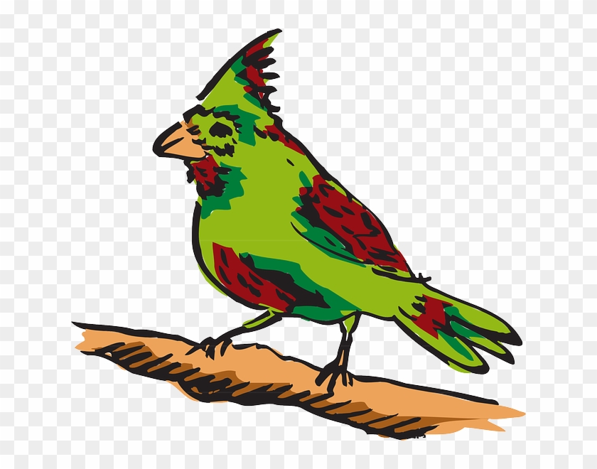Green, Bird, Art, Animal, Feathers, And, Perched - Perched Clipart #306143