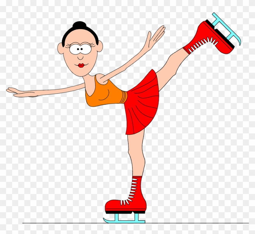 Ice Skating Woman - Ice Skating Cartoon #306149