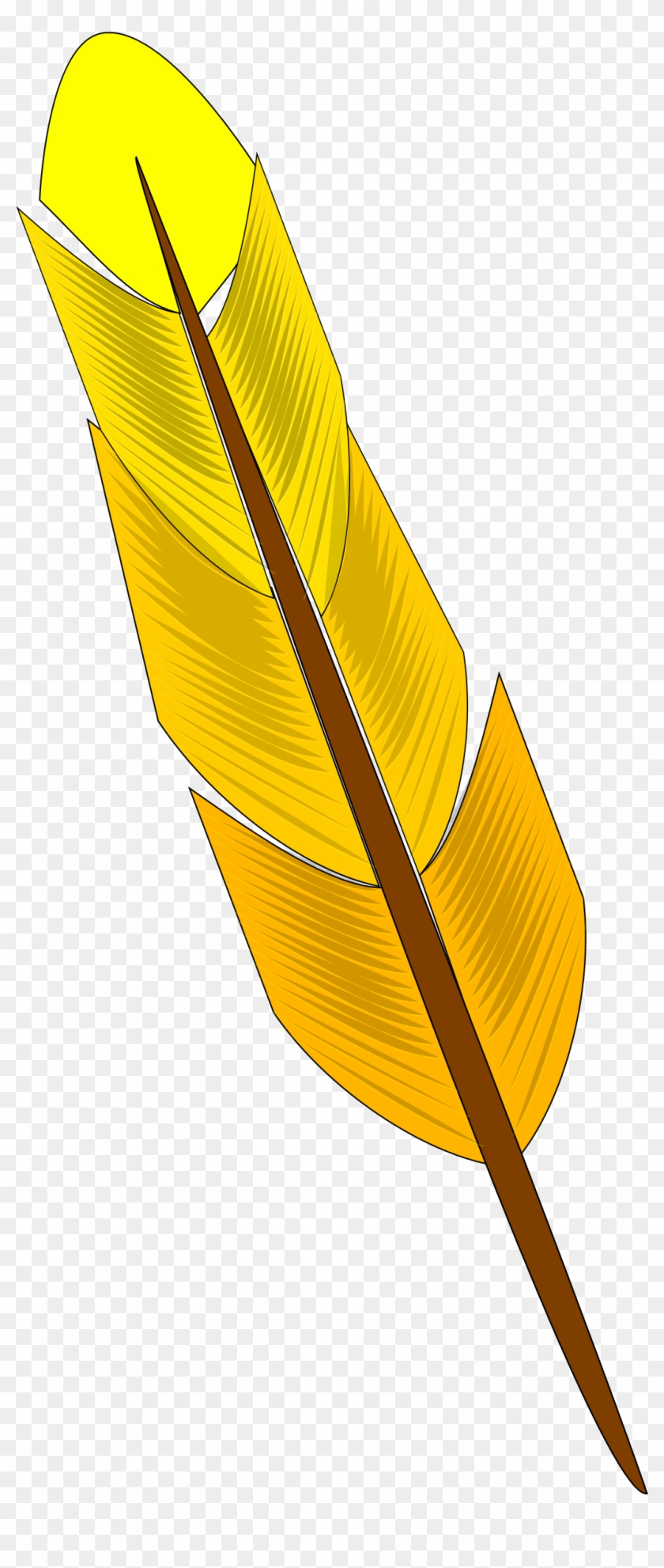 Feather Clipart Orange - Yellow Feather #306156