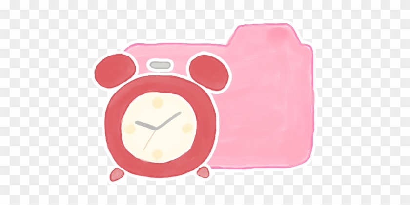 Folder Candy Clock Icon - Pink Alarm Clock Clipart #306179