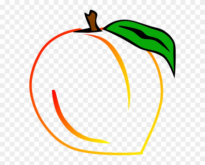 Fresh Peach Clip Art At Clker - Outline Of A Peach #306184