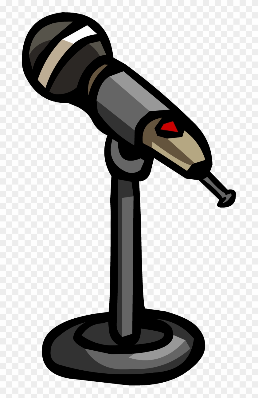 Microphone Cartoon Black And White - Club Penguin Microphone #306185