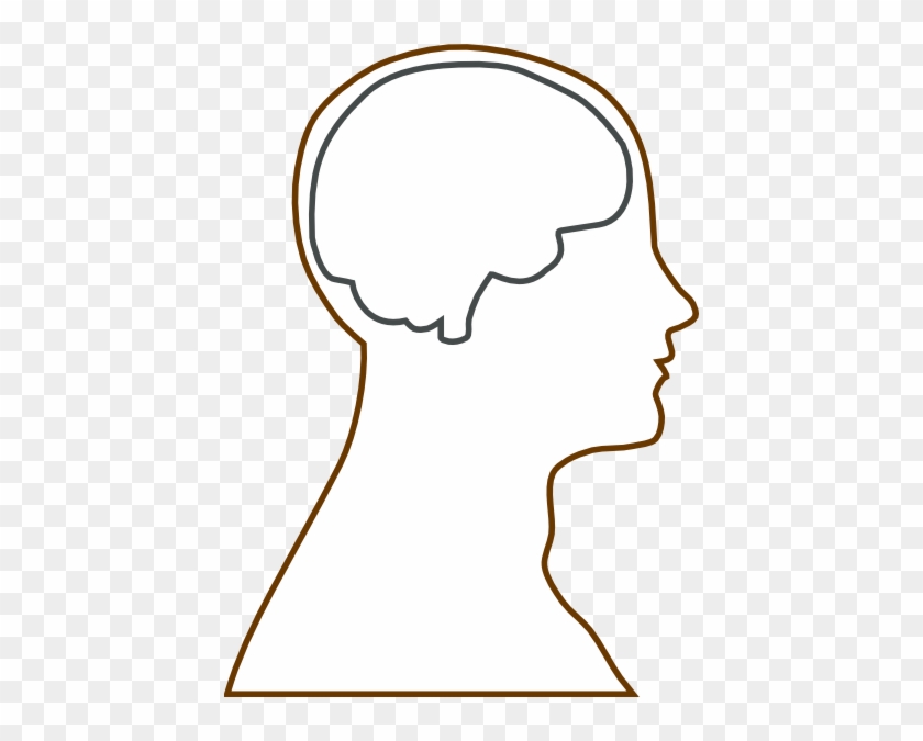 Head And Brain Outline Clip Art - Blank Brain #306389