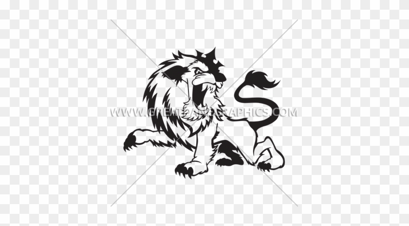 Roaring Lion Cartoon Mascot - Cricut #306399