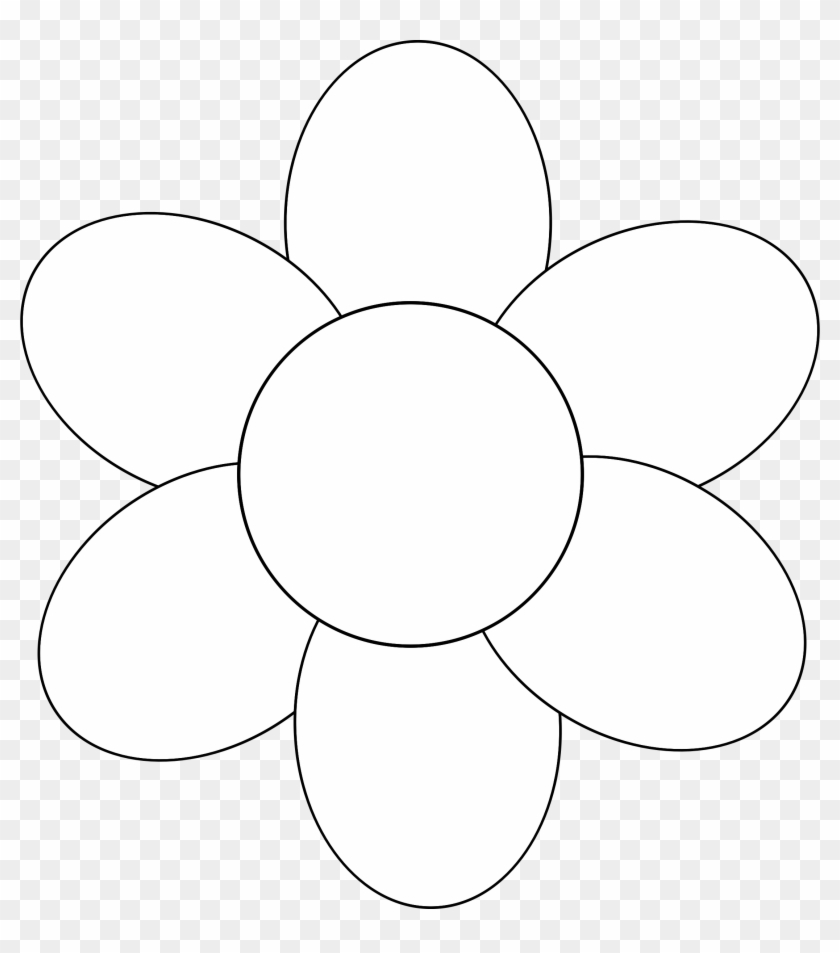 This Page Contains All Information About 6 Petal Flower - Flower Clipart Black And White #306512