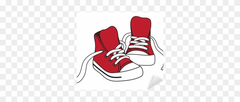 Vector Illustration Of Red Sneakers Sticker • Pixers® - Zapatillas Rojas En Dibujo #306701