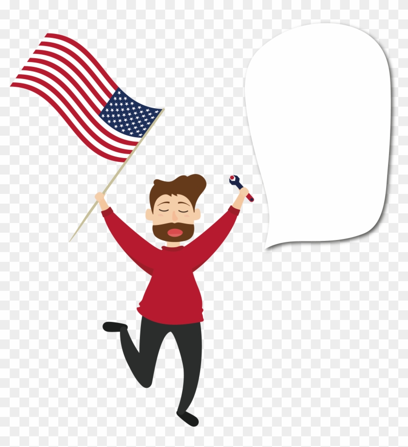 Flag Of The United States Cartoon Clip Art - 美國 人 卡通 #306735