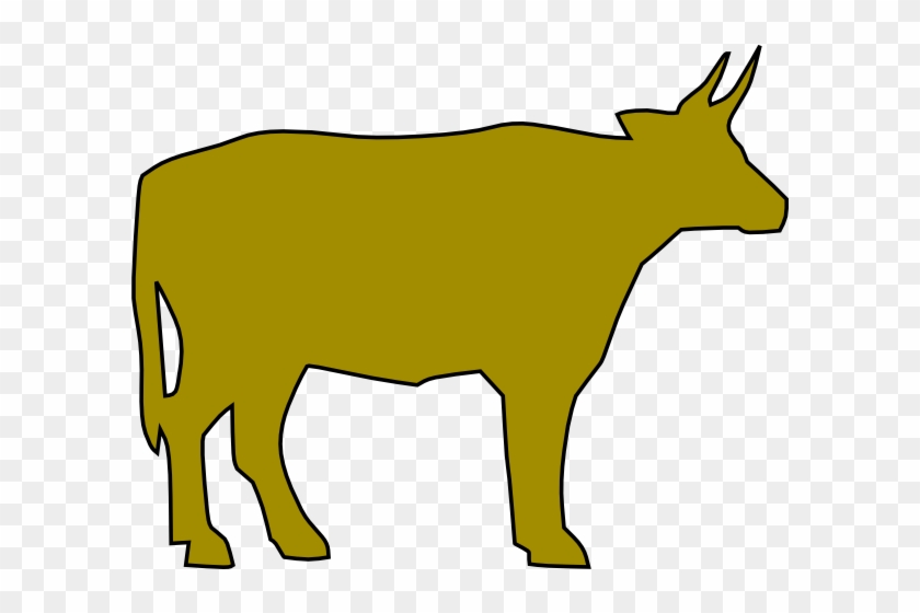 Cow Silhouette 4 Clip Art - Yellow Cow Drawing #306708