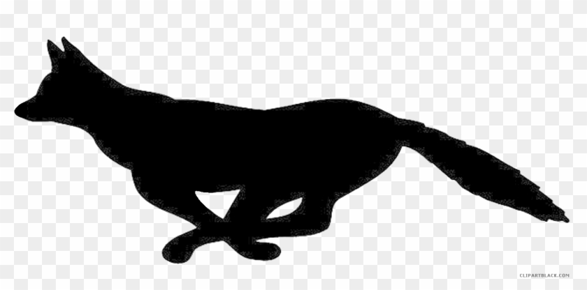 Running Fox Animal Free Black White Clipart Images - Dog Running Silhouette Gif #306978