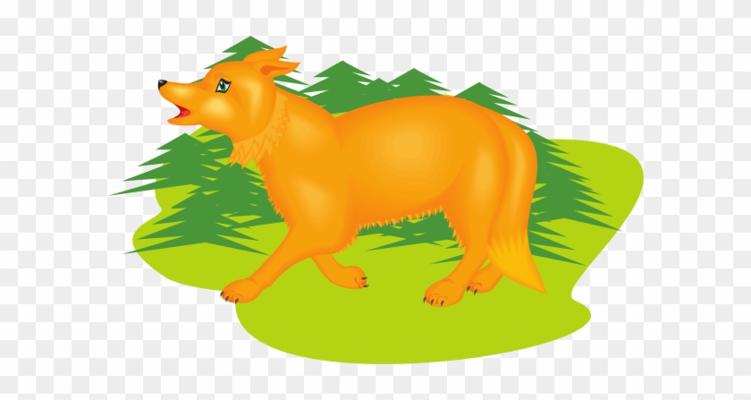 Digital Walking Fox Clip Art - Fox Walking In The Forest Cartoon #306980