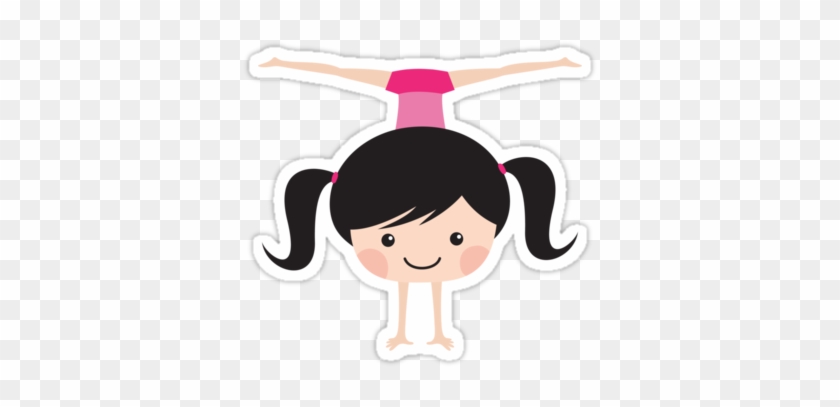 Gymnastics Cartoon - Cartoon Girl Doing Gymnastics #307018