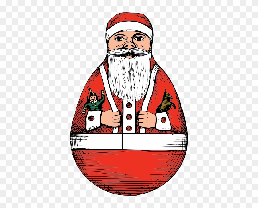 Free Vector Rolly Polly Santa Clip Art - Christmas Rolly Poley Santa Card #307120