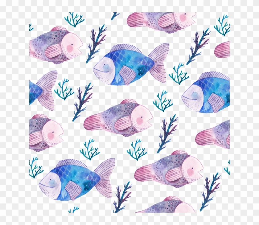 Lovely Watercolor Cartoon Fish Transparent Material - Fish #307136
