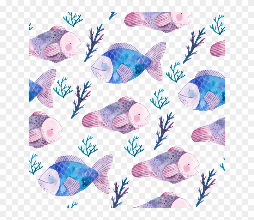 Lovely Watercolor Cartoon Fish Transparent Material - Fish #307136