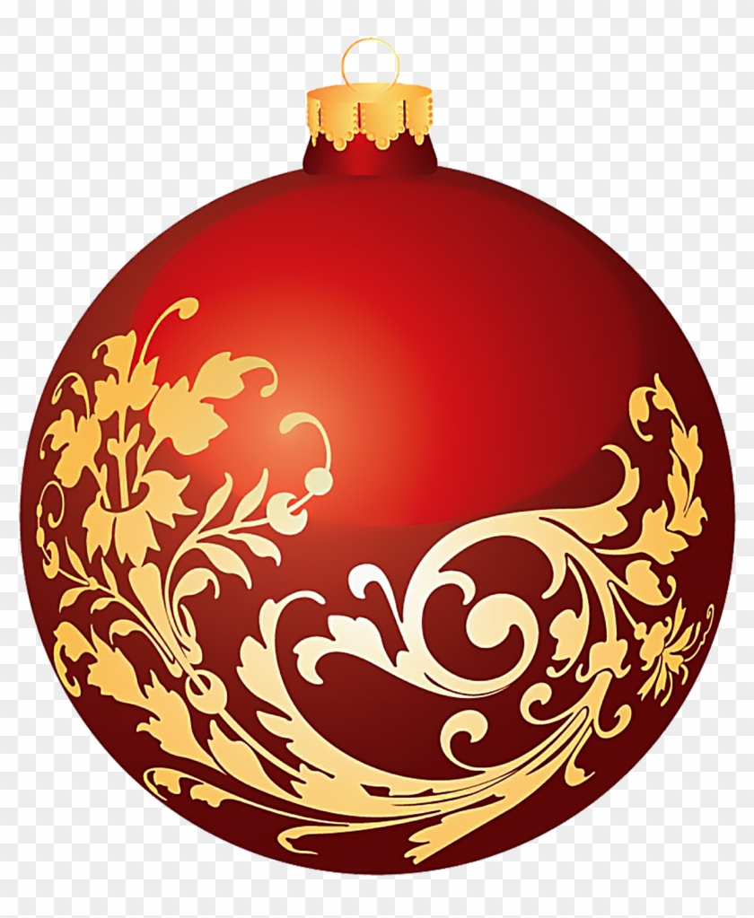 Christmas Balls Png Clipart - Business Holiday Cards - Gilded Red Ornament Holiday #307145