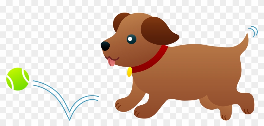 Puppy Chasing After Ball Free Clip Art - Dog Playing Fetch Clipart #307218