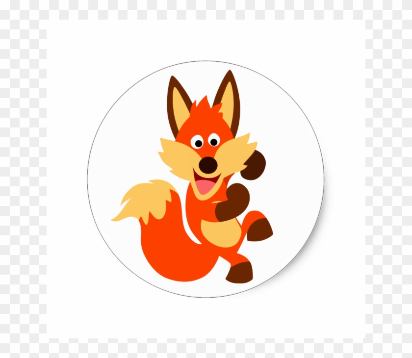 Cute Dancing Cartoon Fox Sticker - Cartoon #307252