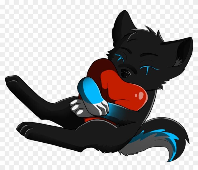 Blue Thunder Cuddle Heart ~ By Oo Howling Wolf Oo - Red And Blue Anime Wolves #307312