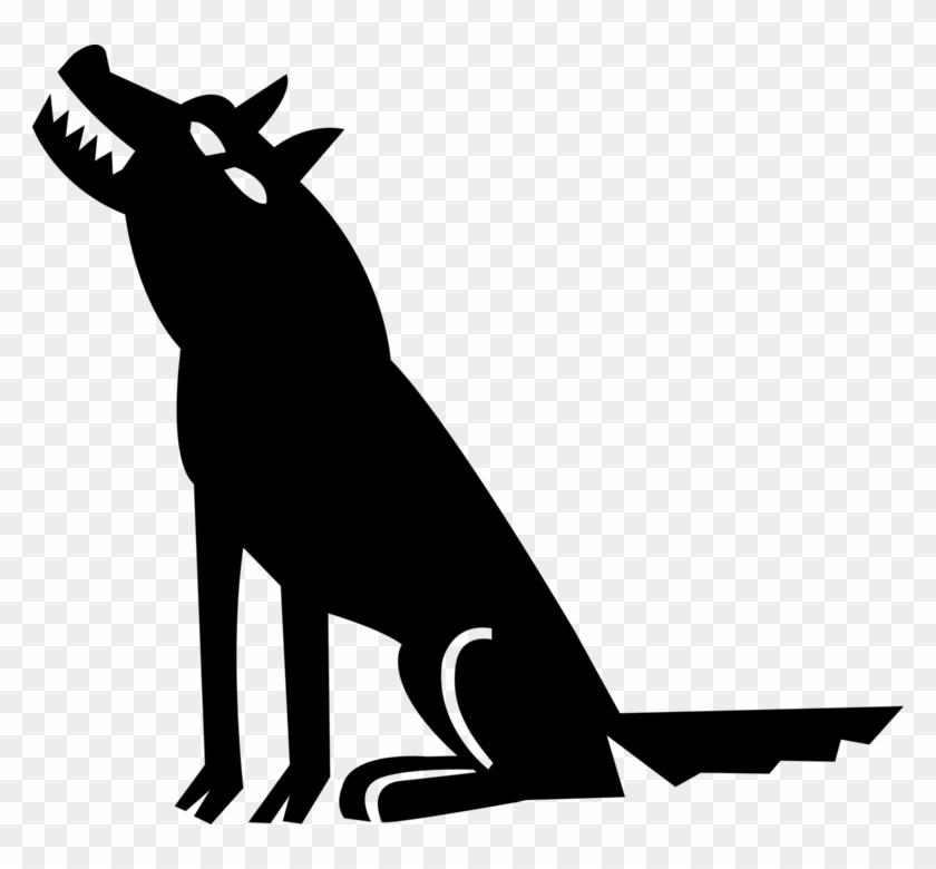 Vector Illustration Of Wild Timber Wolf Howls To Wolves - Urine #307313