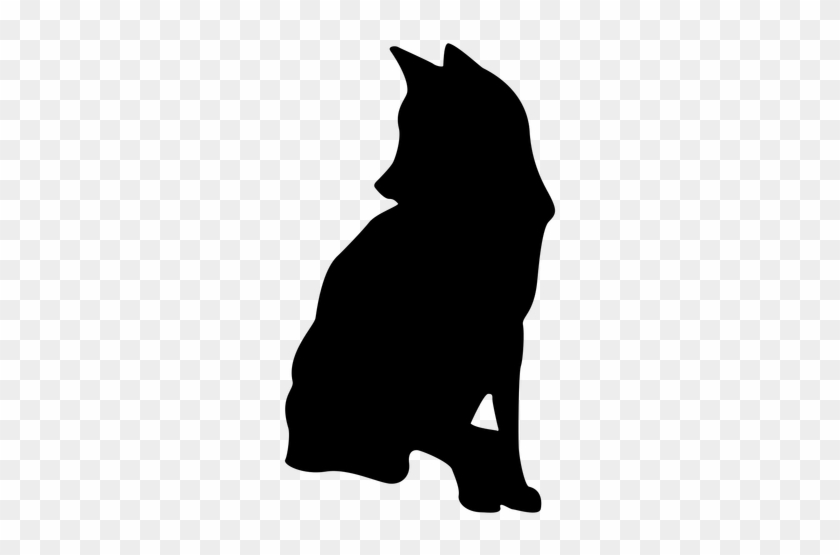 Wolf Sitting Silhouette Transparent Png - Наклейки На Стену Кошка #307346