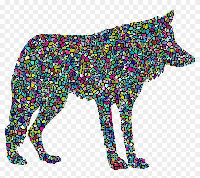 Tiled Wolf Silhouette 2 With Background - Wolf Silhouette #307373