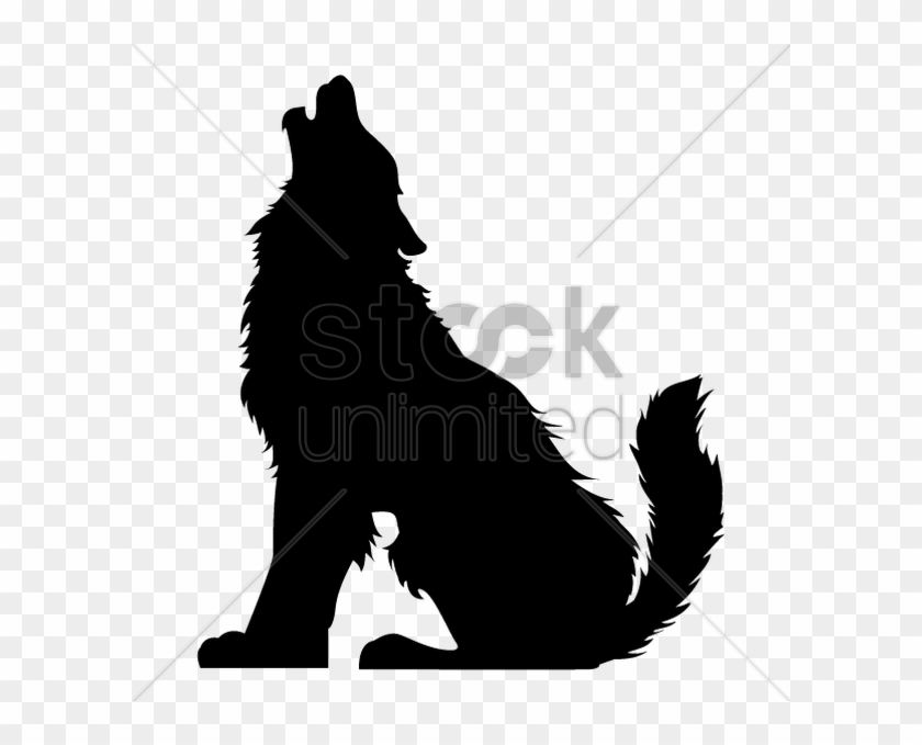Silhouette Of Howling Wolf Clipart - Howling Wolf Silhouette Sitting #307374
