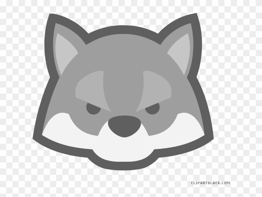 Wolf Face Animal Free Black White Clipart Images Clipartblack - Free Png Wolf Head #307402