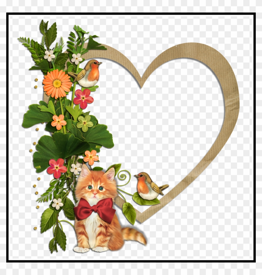 Unbelievable Kitty Birds And Flowers Heart Transparent - Clipart Dia Internacional Da Mulher #307410