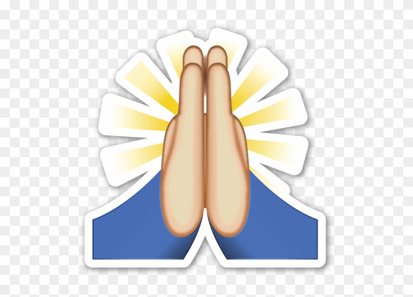 Person With Folded Hands - Pray Hands Emoji Png #307554