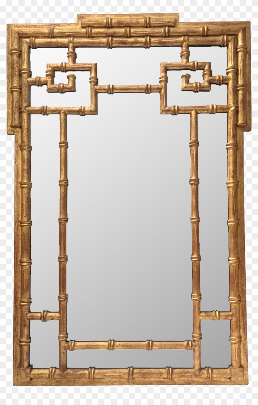 La Barge Asian Chinoiserie Gold Faux Bamboo Wall Mirror - Mirror #307591