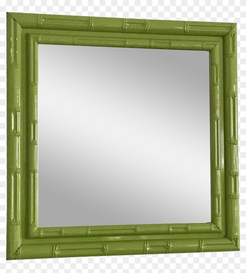 Larson Juhl Apple Green Faux Bamboo Square Wall Hanging - Mirror #307614
