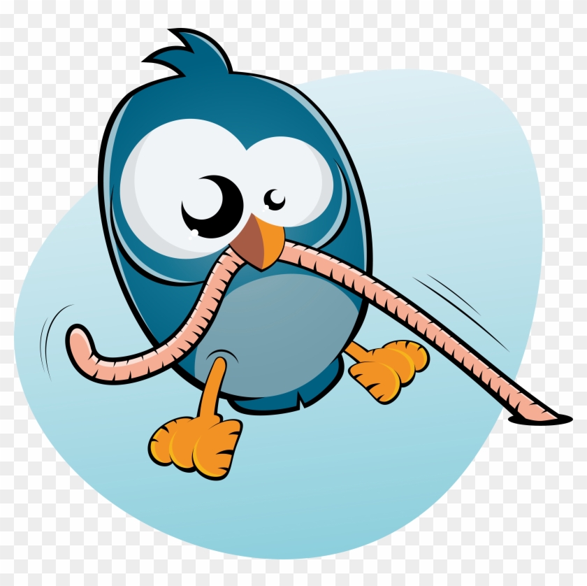 Bird With Worm Cartoon #307670