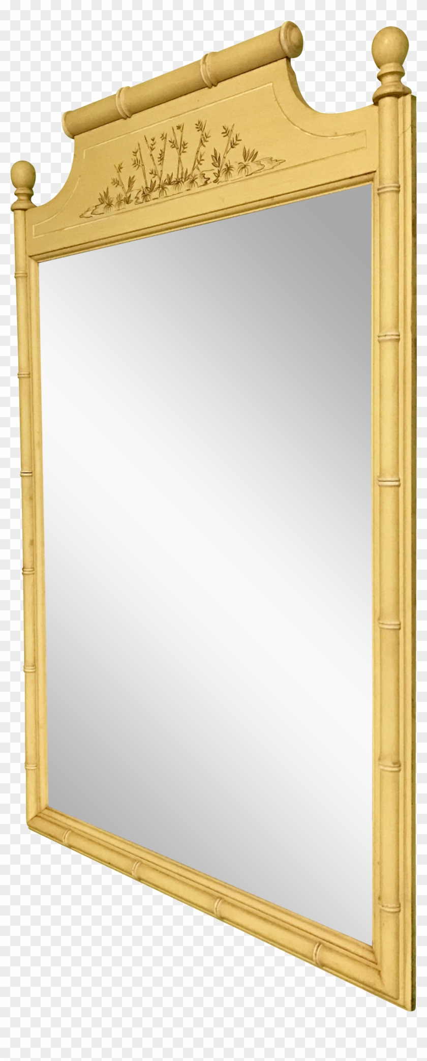 Vintage Yellow Bamboo-style Mirror On Chairish - Wood #307682