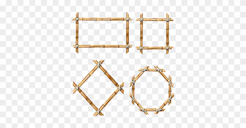 Set Of Vector Bamboo Frames, Sign, Wood, Set Png And - Vector Graphics #307699