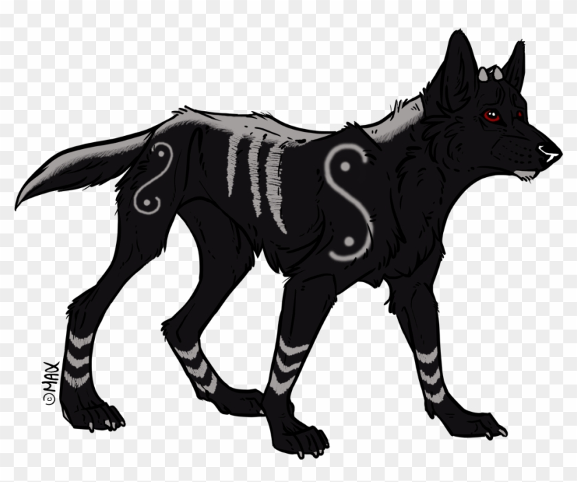 Custom Hellhound Pup For Rexyplexy By Bottled-rottweiler - Black And White Hellhound Clipart #307714