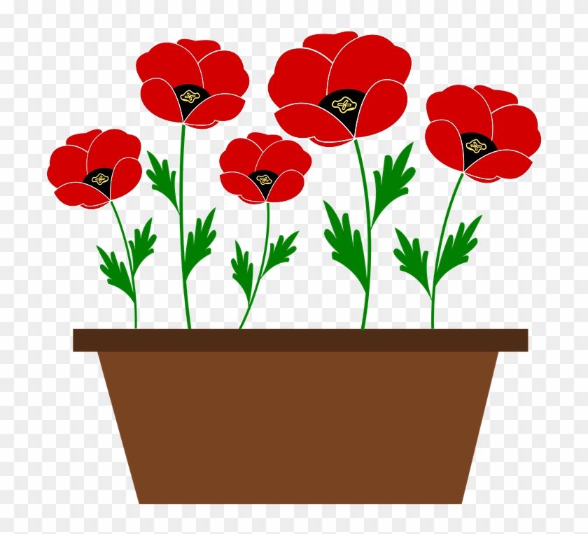 Poppy Cliparts 7, - Plant Pot Vector Png #307717