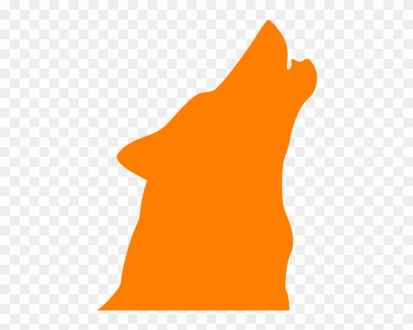 Orange Clipart Wolf - Draw A Howling Wolf Silhouette #307737
