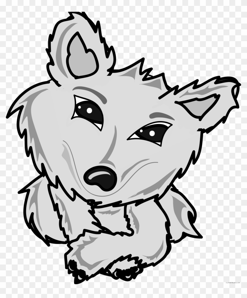 Little Fox Animal Free Black White Clipart Images Clipartblack - Portable Network Graphics #307795