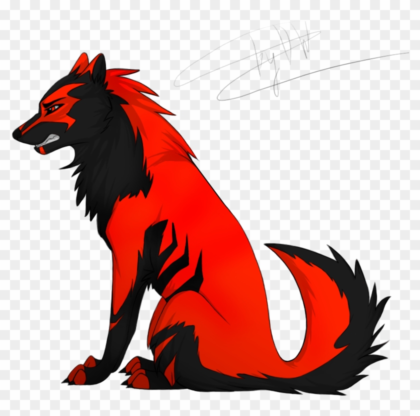 Image - Black And Red Wolf #307814