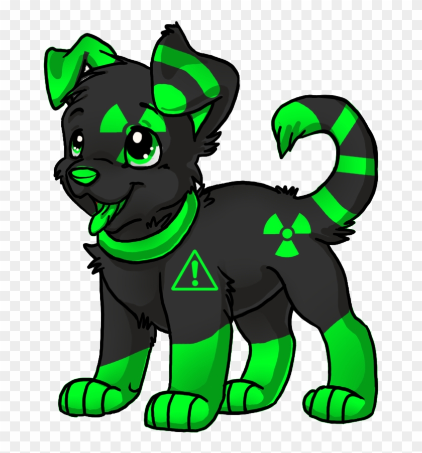 Green Toxic Puppy Adoptable - Green Wolf Png #307856