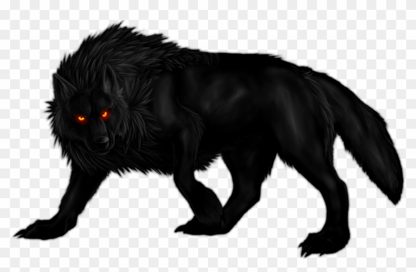 Black Big Bad Wolf Clipart - Cool Black Wolf With Red Eyes - Free  Transparent PNG Clipart Images Download