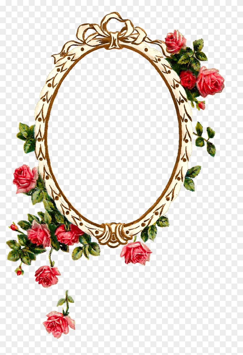 Free Digital Printable Label And Pink Rose Flower Frame - Rose Flower Frames Design #307953
