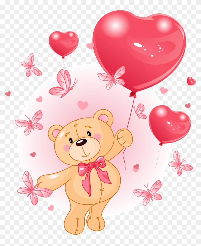 Imágenes De Amor Con Movimiento Corazones Rosas Flores - Bear With Heart -  Free Transparent PNG Clipart Images Download