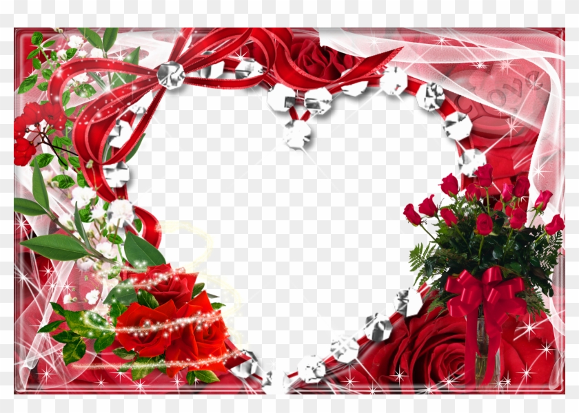Portaretratos De Corazon Y Flores - Red Roses Photo Frames #307965