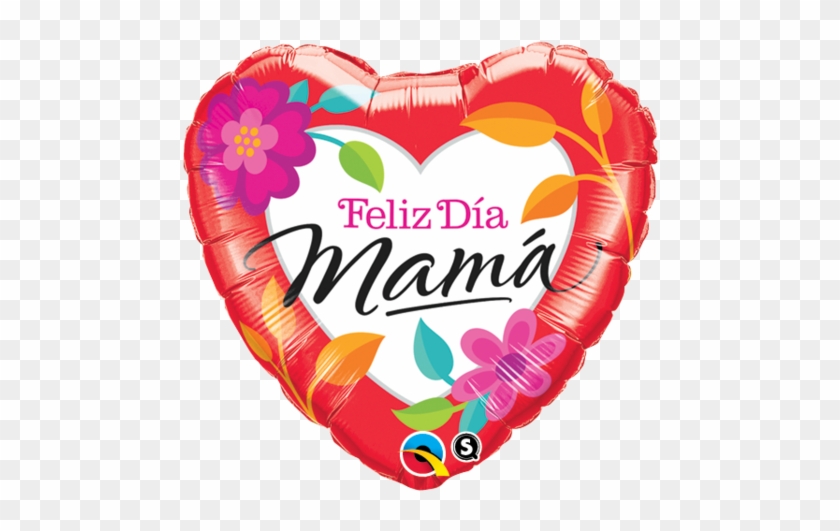 18" Corazon, Rojo, Feliz Dia Mama, Flores - Monkey Bananas About You 45cm Balloon #307987