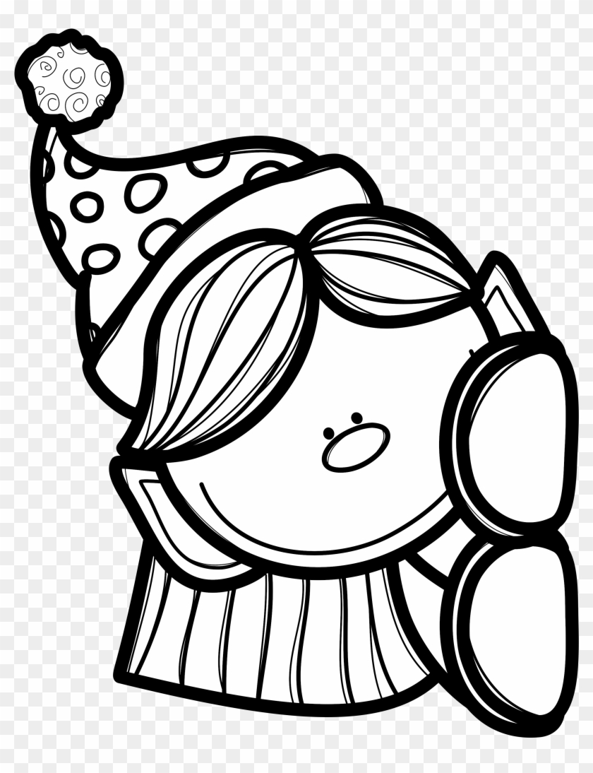 Black And White Coloring Pages Of Girl Elf Peeking - Drawing #308014