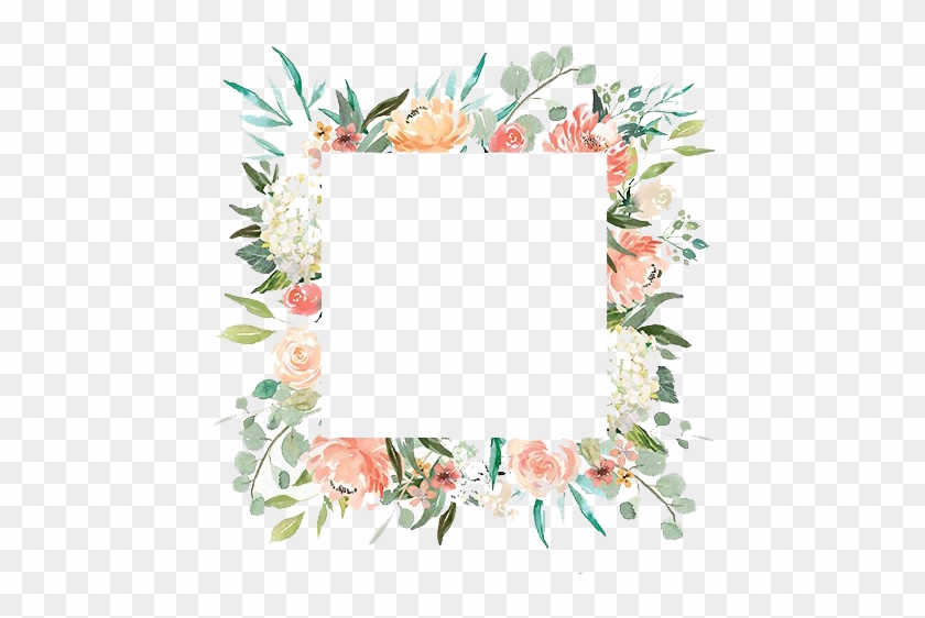 Free Romantic Watercolor Floral Frame Png - Watercolor Flower Frame Transparent Background #308018