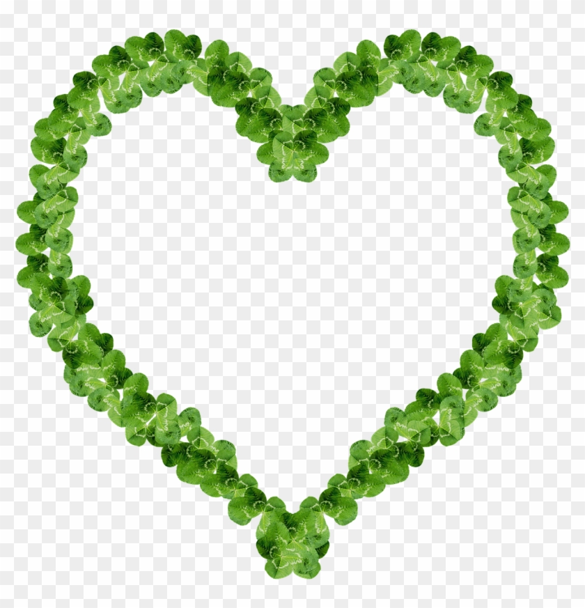 Clover Heart Frame Happiness Png Image - Heart Frame Green #308040