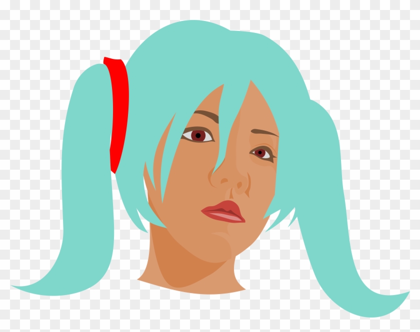 Clipart - Blue Hair Girl Clipart #53640